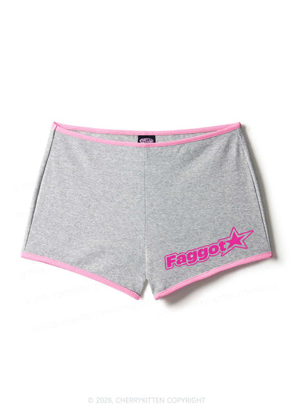 Faggot Star Logo Pride Y2K Booty Shorts Cherrykitten