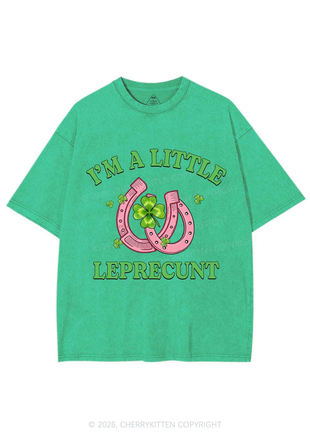 Im A Little Leprecxxt St Patricks Y2K Shirts Washed Tee Cherrykitten