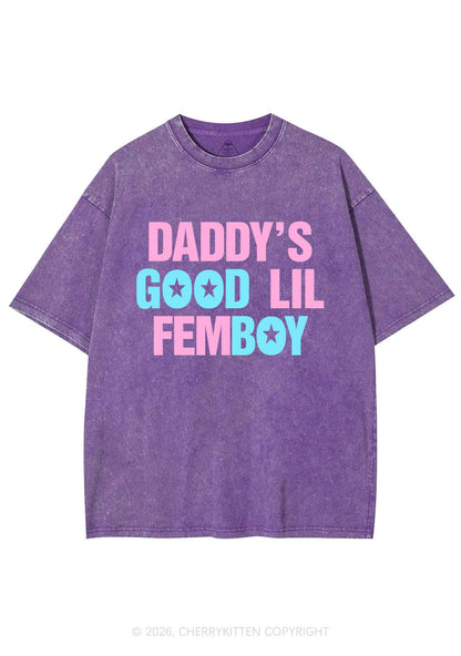 Daddys Good Lil Femboy Pride Y2K Shirts Washed Tee Cherrykitten