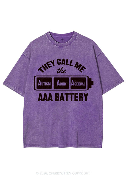 They Call Me AAA Battery Pride Y2K Shirts Washed Tee Cherrykitten