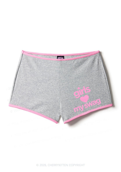 Girls Love My Swag Pride Y2K Booty Shorts Cherrykitten