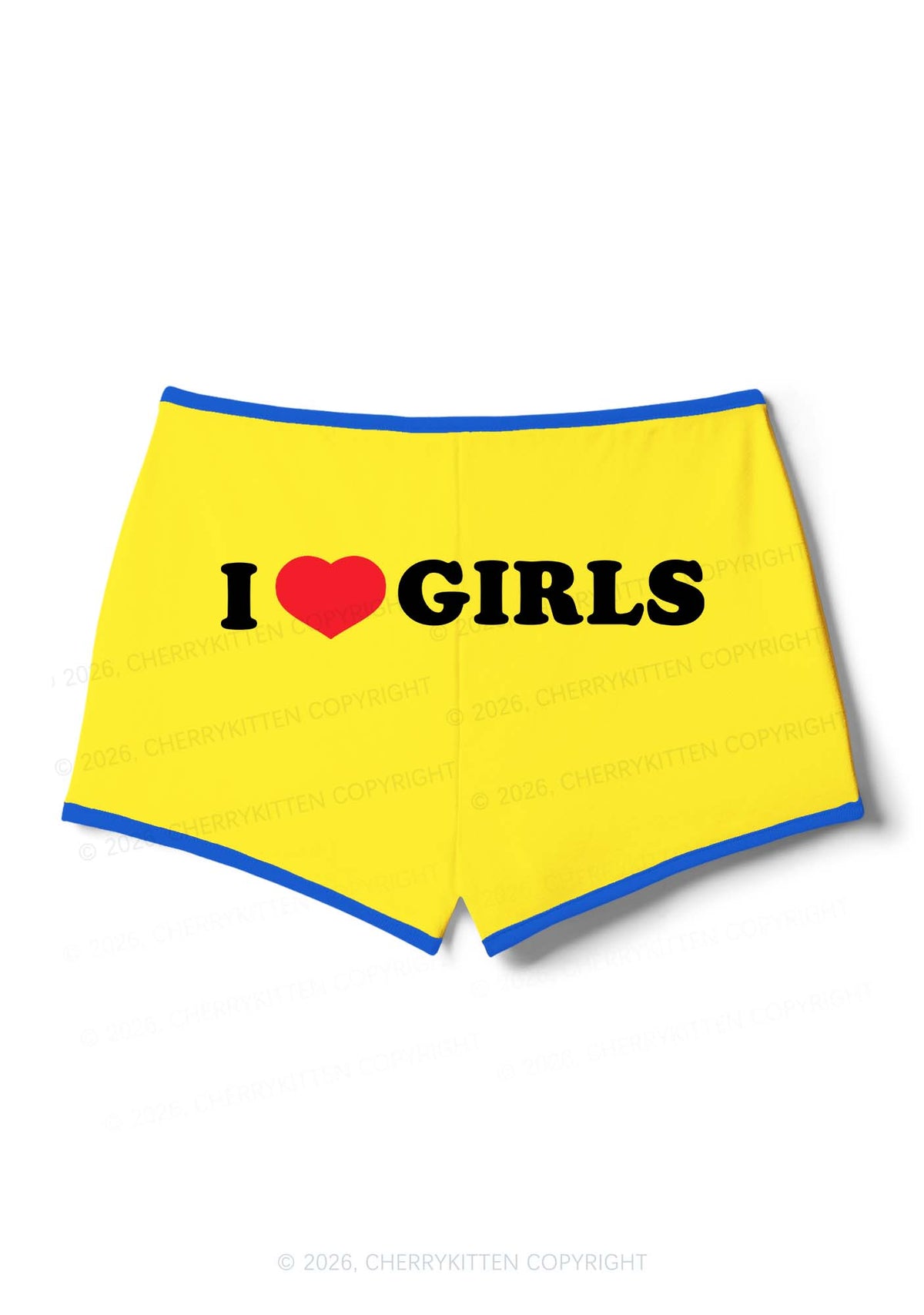 I Love Girls Pride Y2K Booty Shorts Cherrykitten