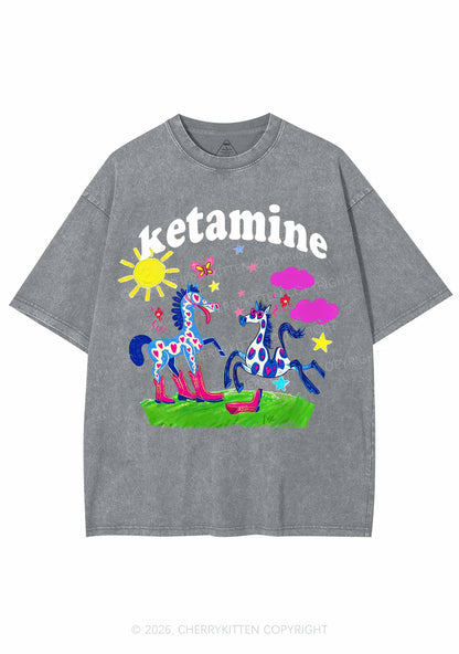 Heart Spotted Pony Y2K Shirts Washed Tee Cherrykitten