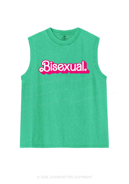 Pink Bisexual Pride Y2K Washed Muscle Tank Cherrykitten