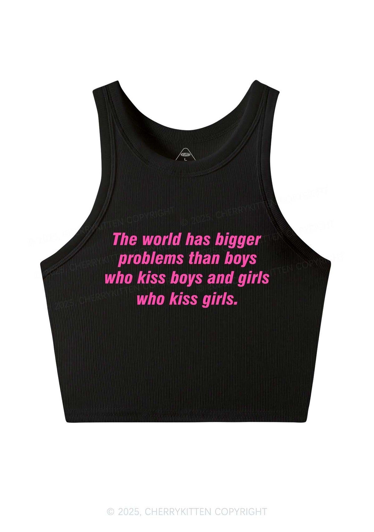 Who Kiss Girls Pride Y2K Crop Tank Top Cherrykitten