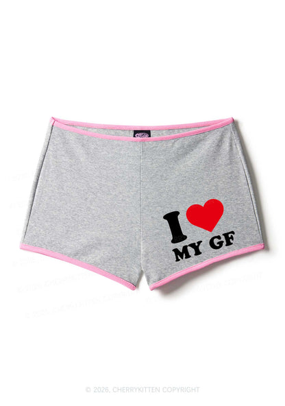 I Love My GF Valentine's Day Y2K Booty Shorts Cherrykitten