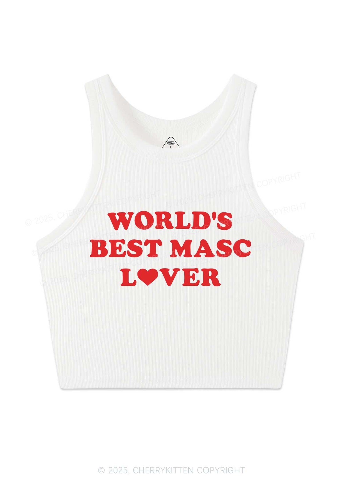 Worlds Best Masc Lover Pride Y2K Crop Tank Top Cherrykitten