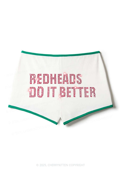 Rhinestone Redheads Do It Better Y2K Booty Shorts Cherrykitten