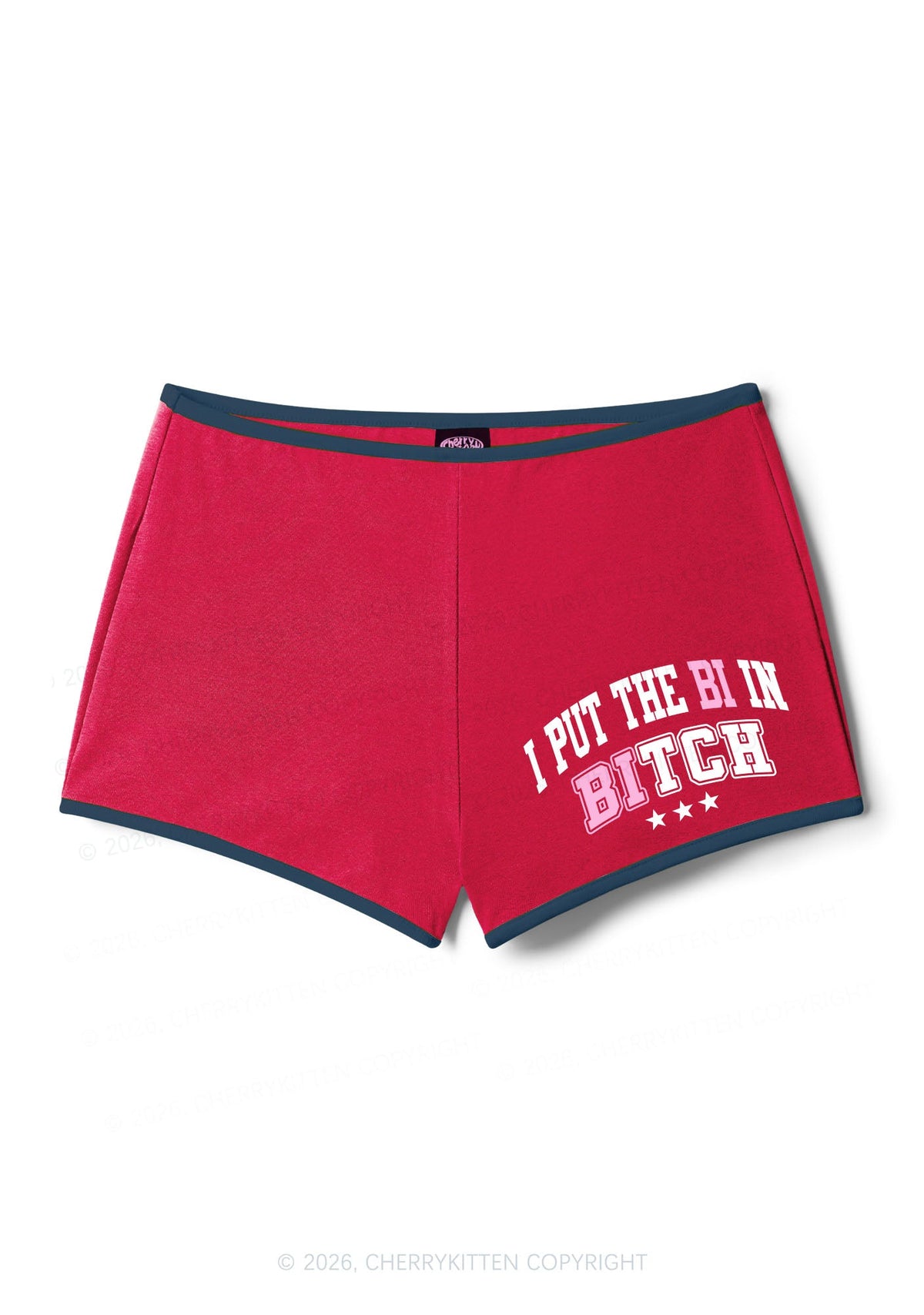 I Put The Bi In Bxxch Pride Y2K Booty Shorts Cherrykitten