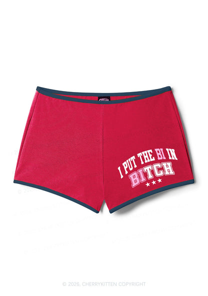 I Put The Bi In Bxxch Pride Y2K Booty Shorts Cherrykitten