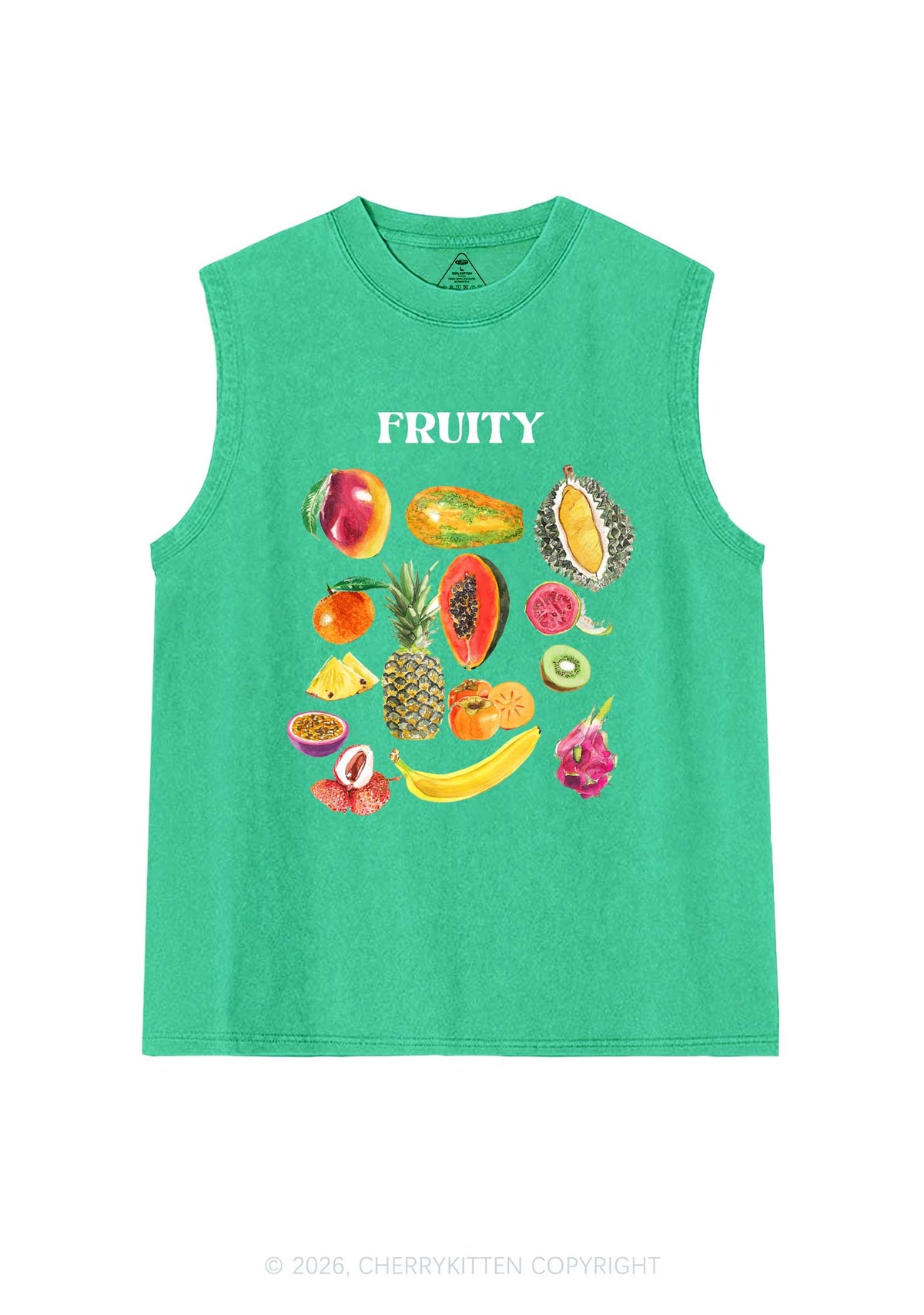 Fruity Pride Y2K Washed Muscle Tank Cherrykitten