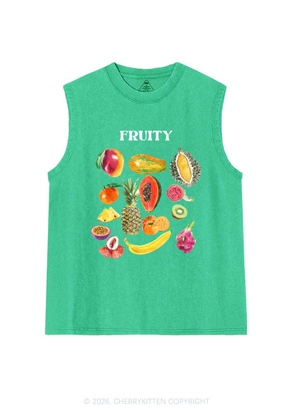 Fruity Pride Y2K Washed Muscle Tank Cherrykitten