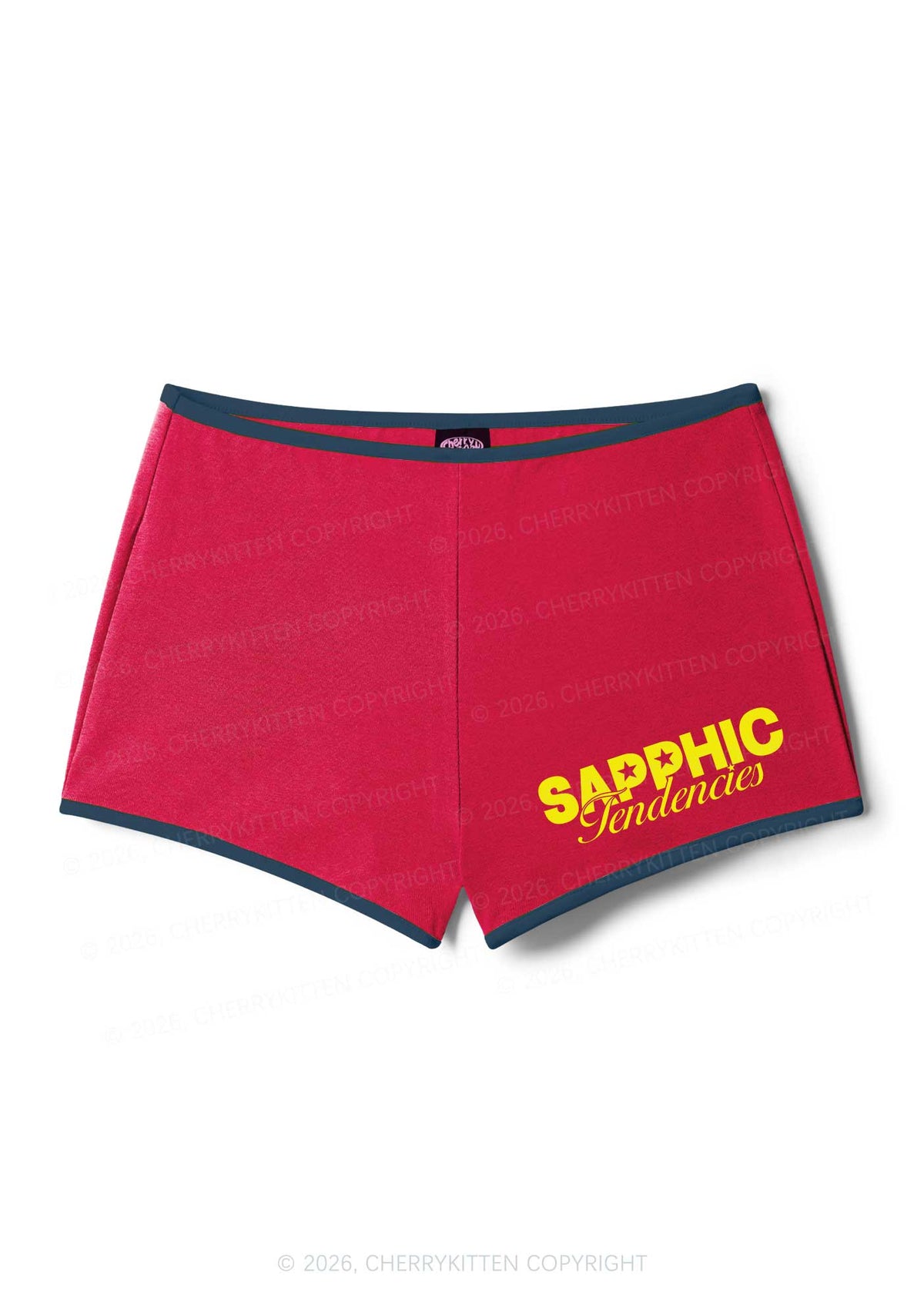 Sapphic Tendencies Pride Y2K Booty Shorts Cherrykitten