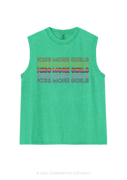 Kiss More Girls Pride Y2K Washed Muscle Tank Cherrykitten