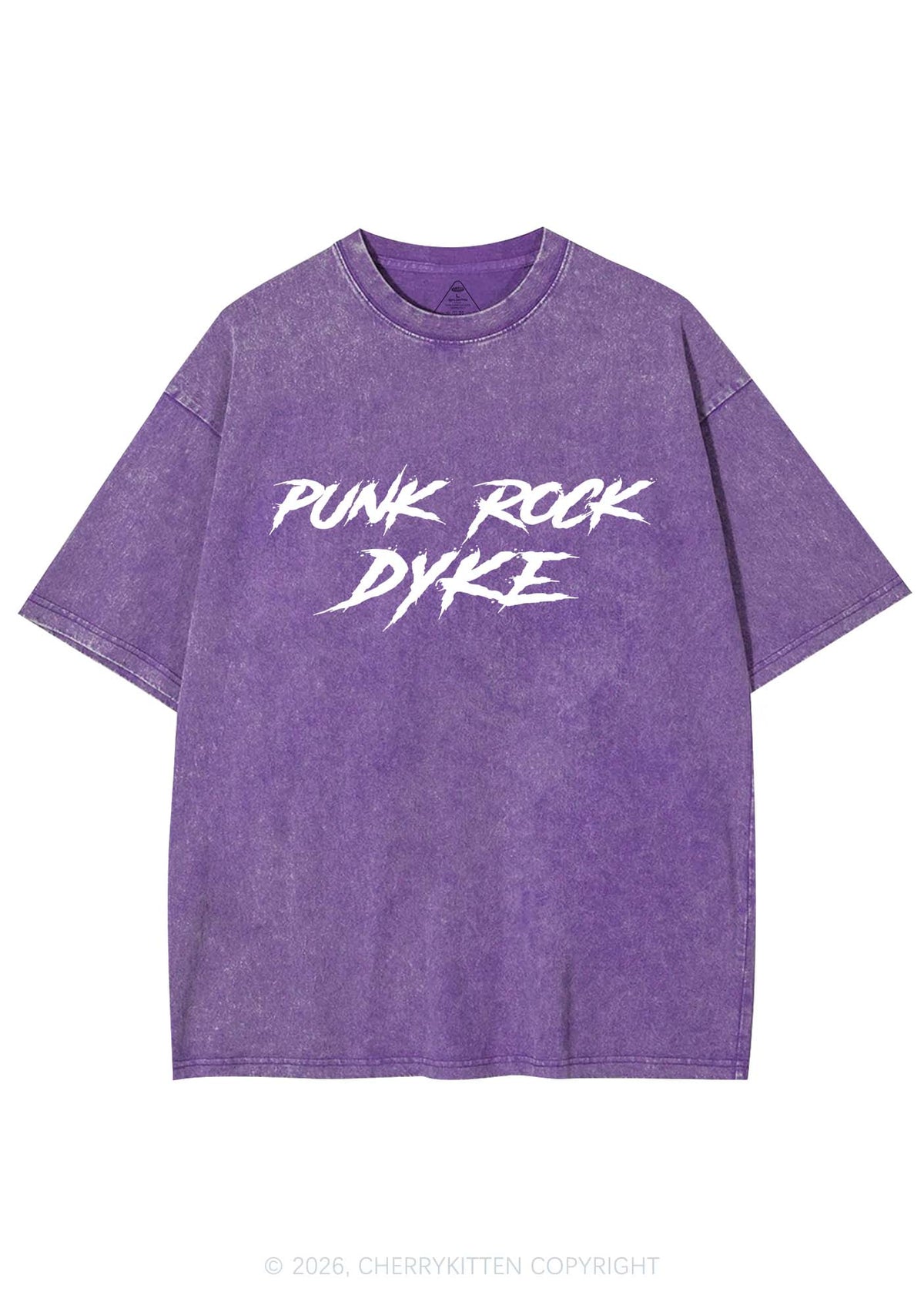 Punk Rock Dyke Pride Y2K Shirts Washed Tee Cherrykitten