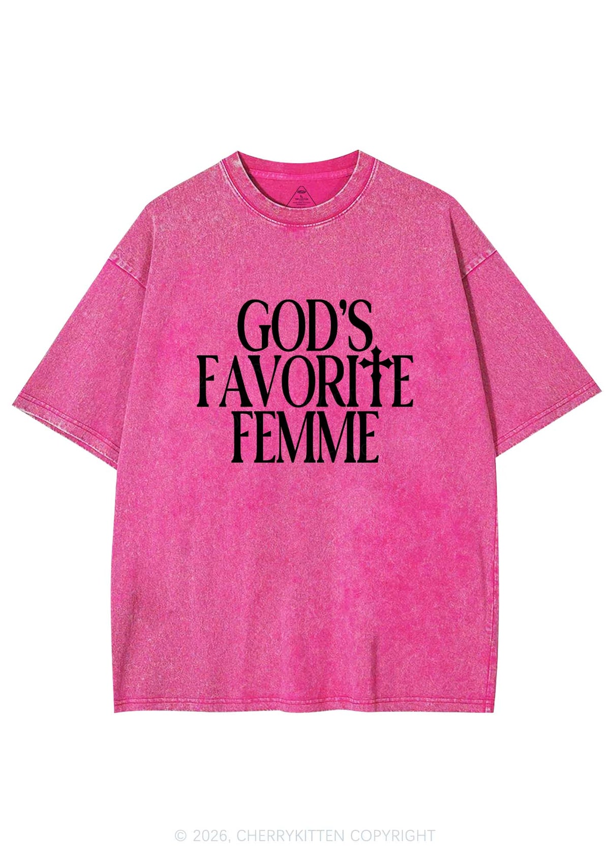 Gods Favorite Femme Pride Y2K Shirts Washed Tee Cherrykitten