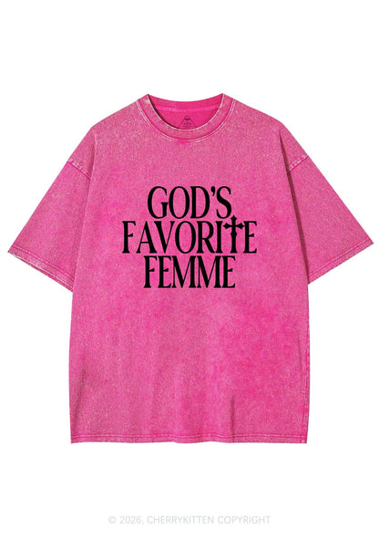 Gods Favorite Femme Pride Y2K Shirts Washed Tee Cherrykitten