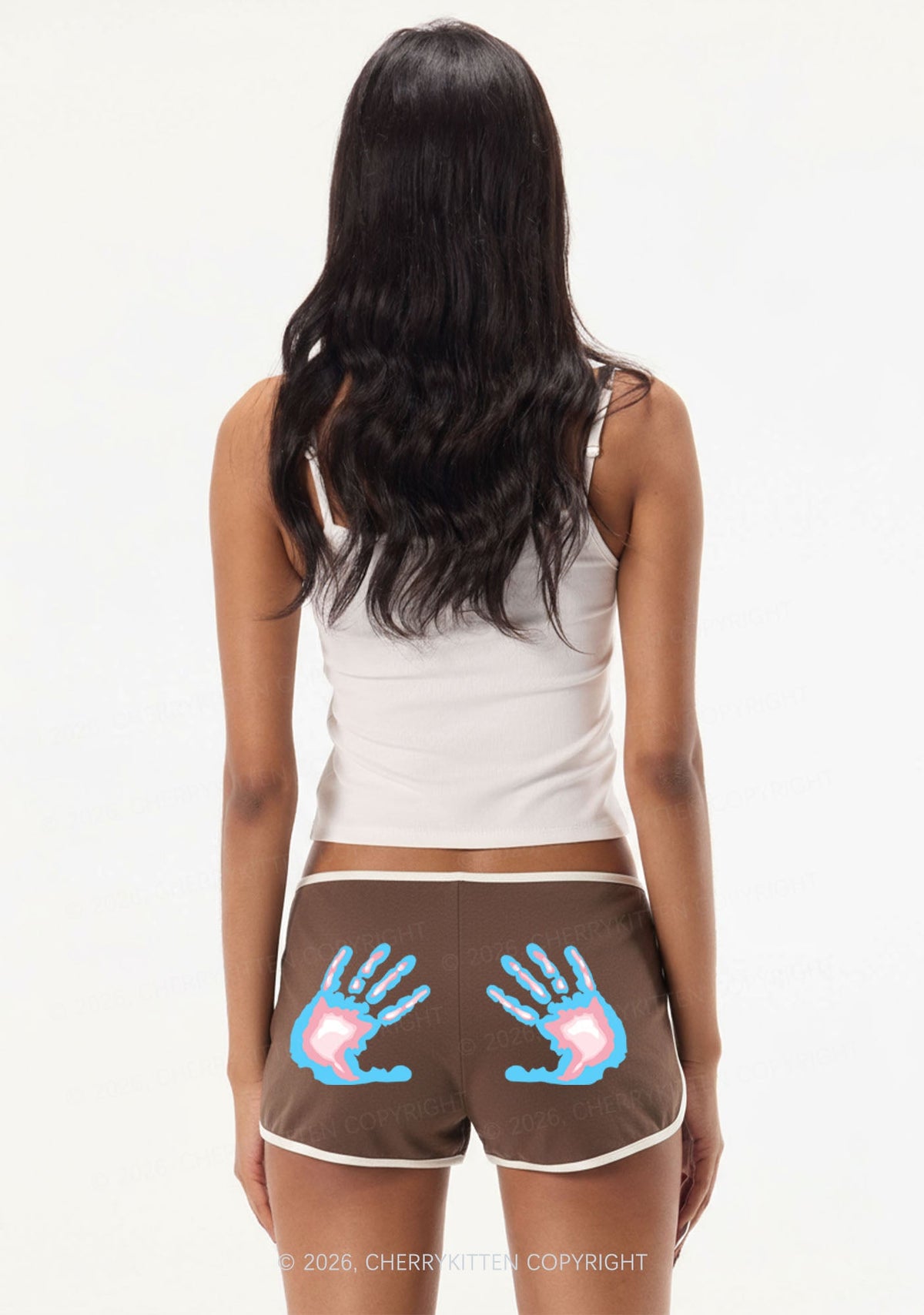 Trans Thermal Hands Pride Y2K Booty Shorts Cherrykitten