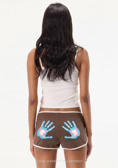 Trans Thermal Hands Pride Y2K Booty Shorts Cherrykitten
