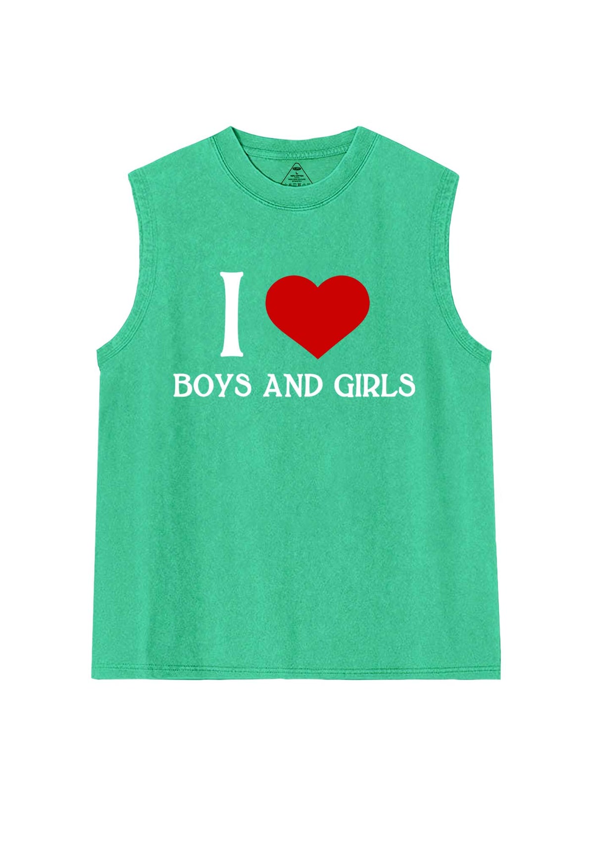 I Love Boys and Girls Pride Y2K Washed Muscle Tank Cherrykitten