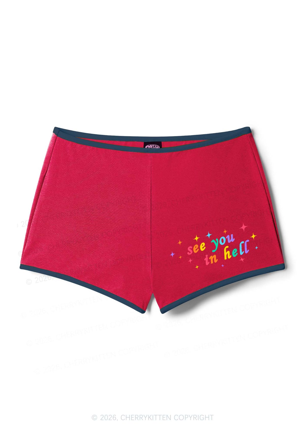 See You In Hell Pride Y2K Booty Shorts Cherrykitten
