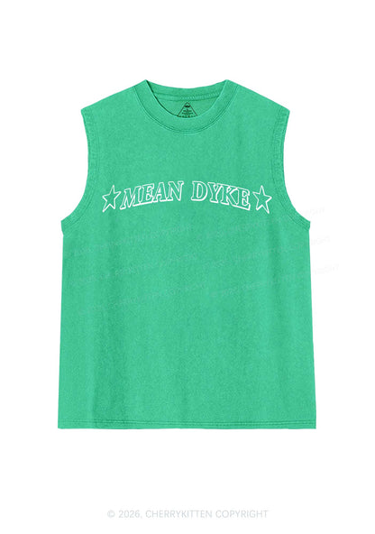 Mean Dyke Pride Y2K Washed Muscle Tank Cherrykitten