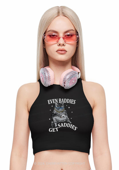 Even Baddies Get Saddies Y2K Crop Tank Top Cherrykitten