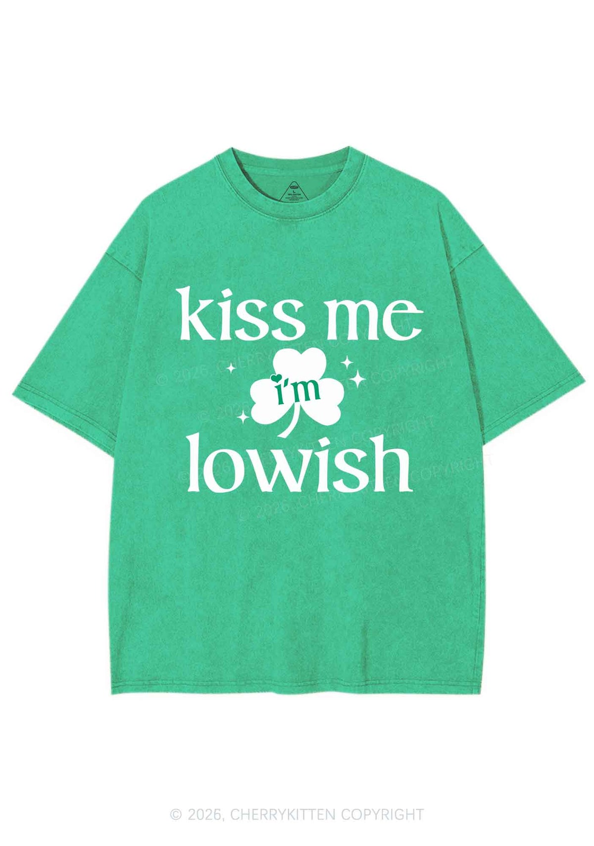 Kiss Me Im Iowish St Patricks Y2K Shirts Washed Tee Cherrykitten