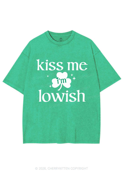 Kiss Me Im Iowish St Patricks Y2K Shirts Washed Tee Cherrykitten