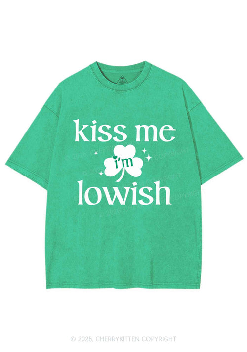 Kiss Me Im Iowish St Patricks Y2K Shirts Washed Tee Cherrykitten