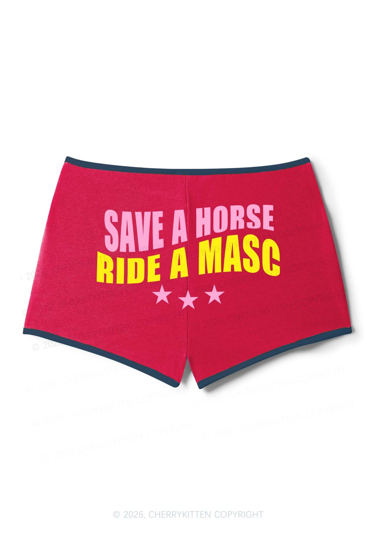 Save Horse Ride Masc Pride Y2K Booty Shorts Cherrykitten