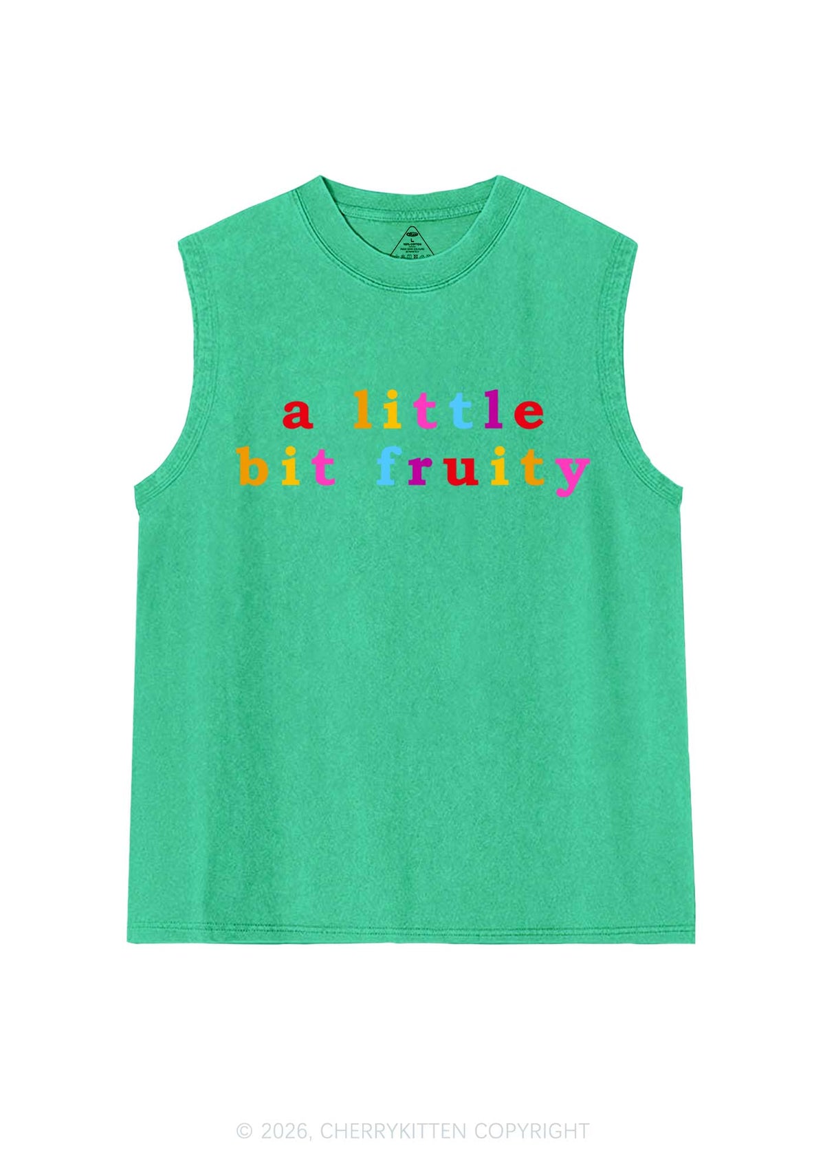 A Little Bit Fruity Y2K Washed Muscle Tank Cherrykitten