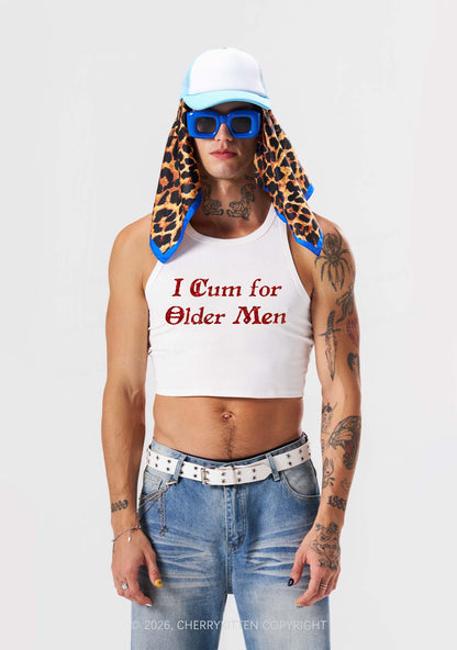 Glitter Come For Older Men Y2K Crop Tank Top Cherrykitten