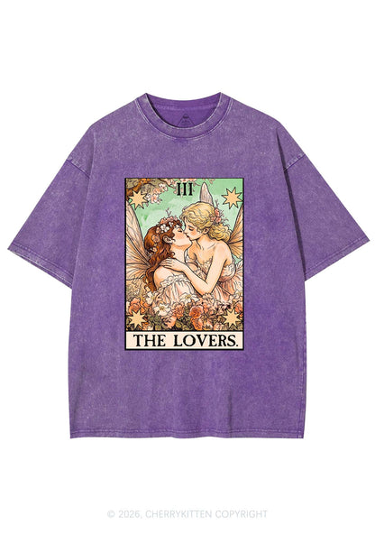 Fairykiss Lovers Tarot Pride Y2K Shirts Washed Tee Cherrykitten