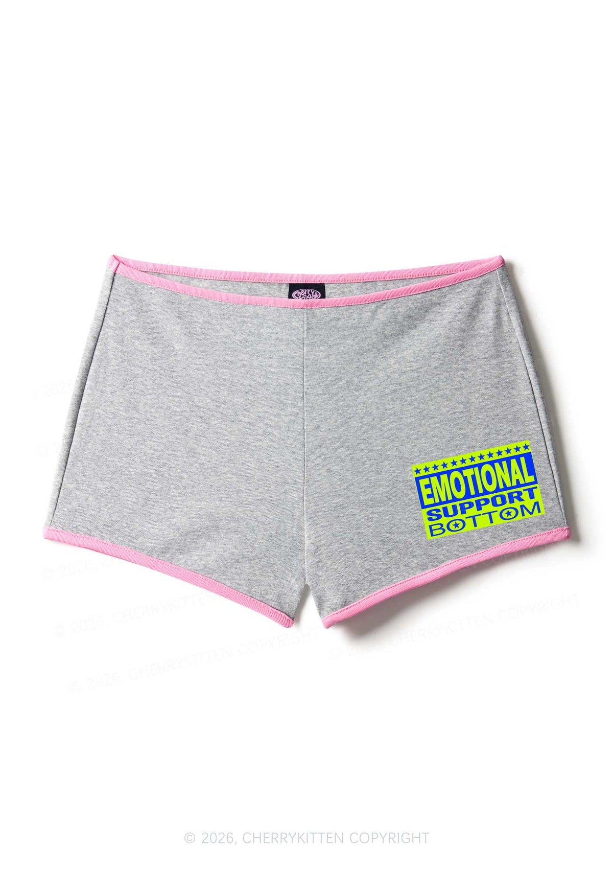 Emotional Support Bottom Pride Y2K Booty Shorts Cherrykitten