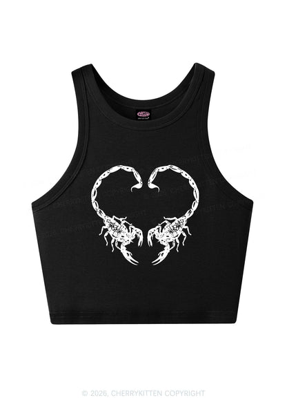 Skull Scorpion Heart Y2K Crop Tank Top Cherrykitten