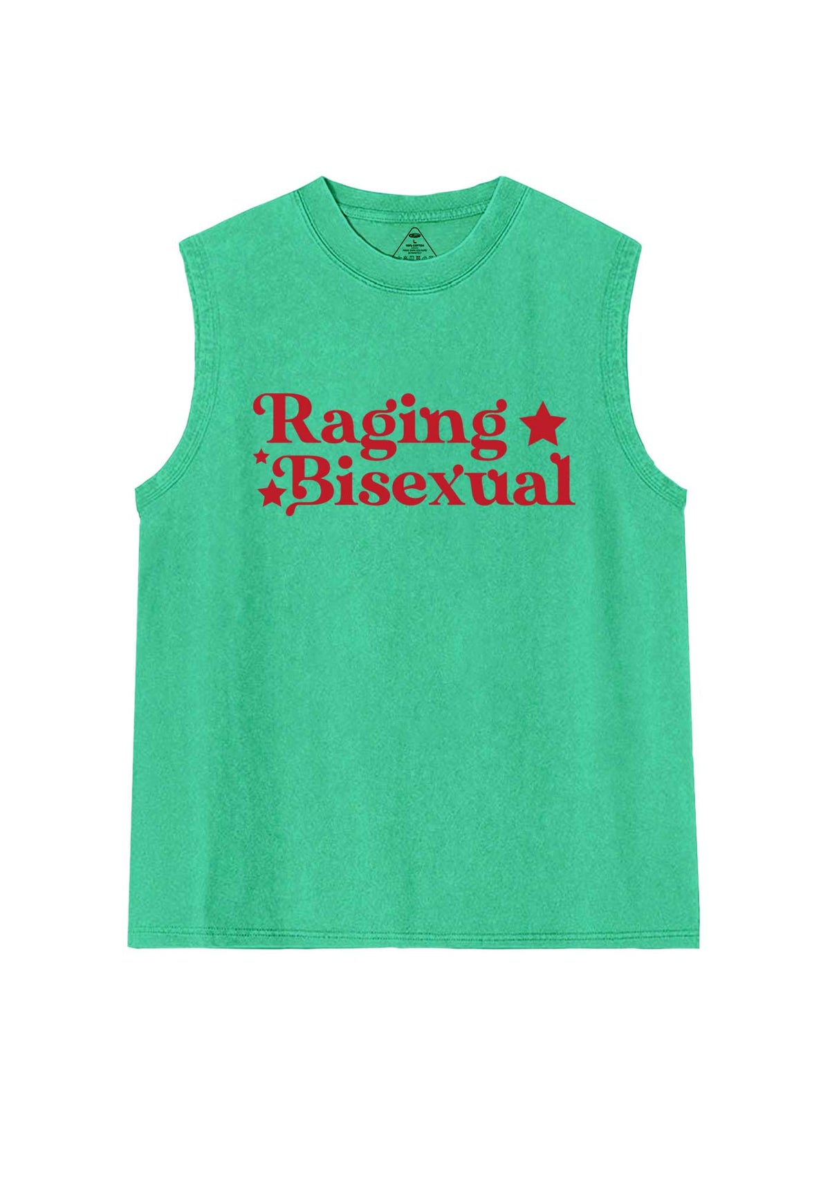 Raging Bisexual Stars Pride Y2K Washed Muscle Tank Cherrykitten