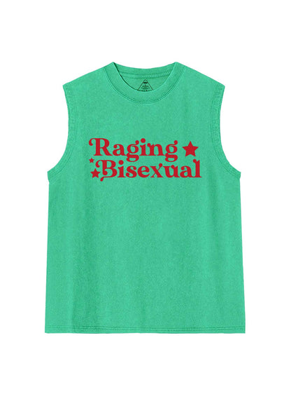 Raging Bisexual Stars Pride Y2K Washed Muscle Tank Cherrykitten