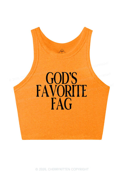Gods Favorite Fag Pride Y2K Crop Tank Top Cherrykitten