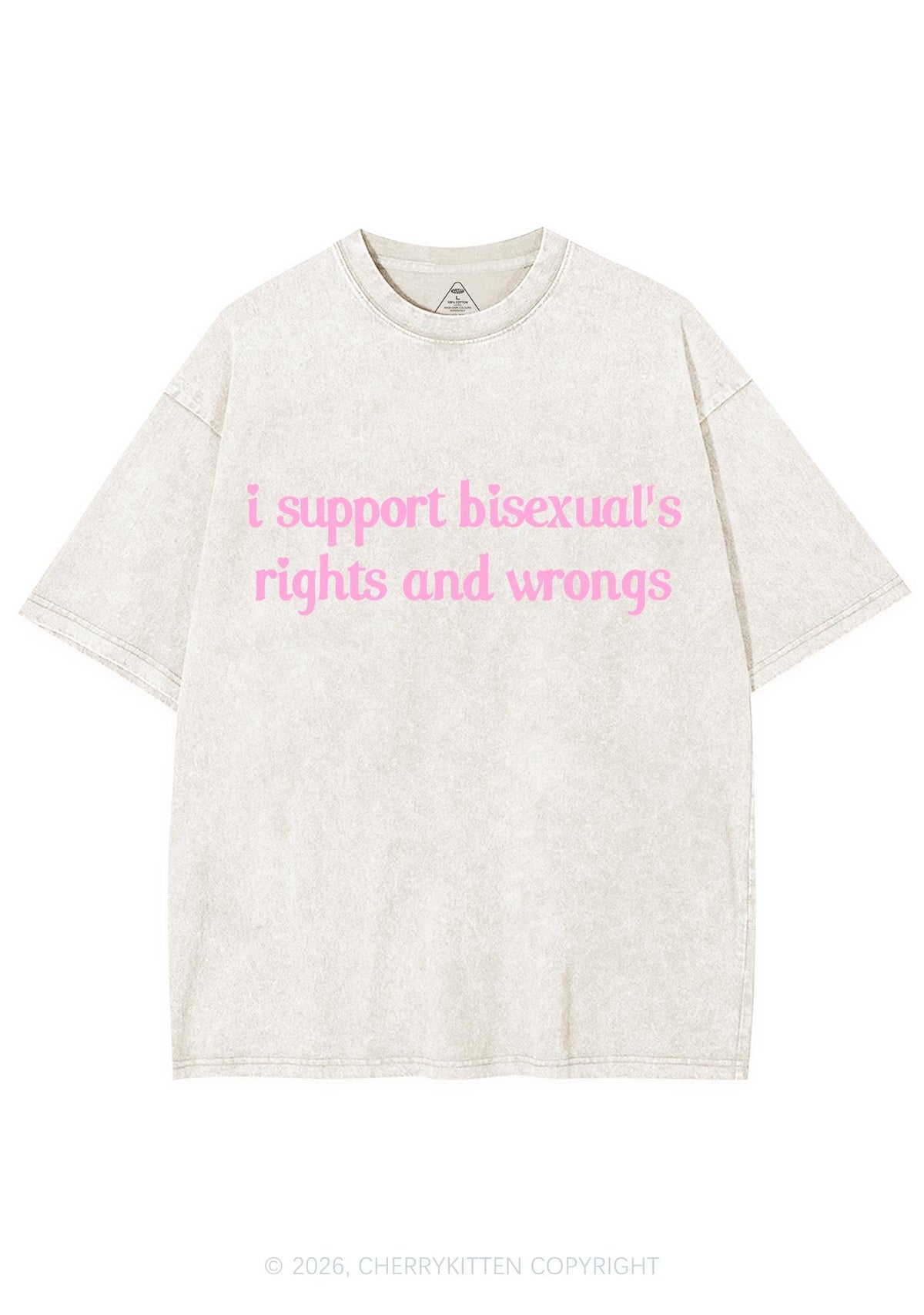 I Support Bisexuals Pride Y2K Shirts Washed Tee Cherrykitten