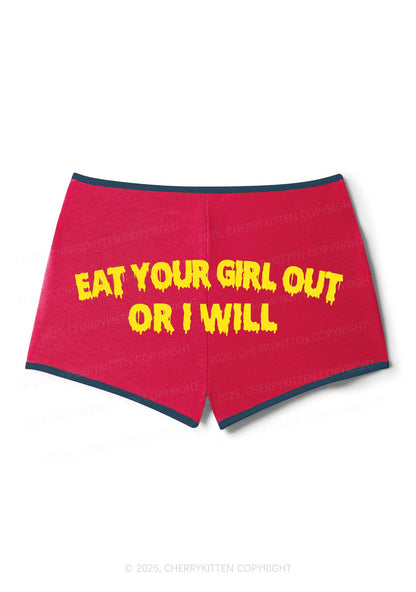 Eat Your Girl Out Y2K Booty Shorts Cherrykitten