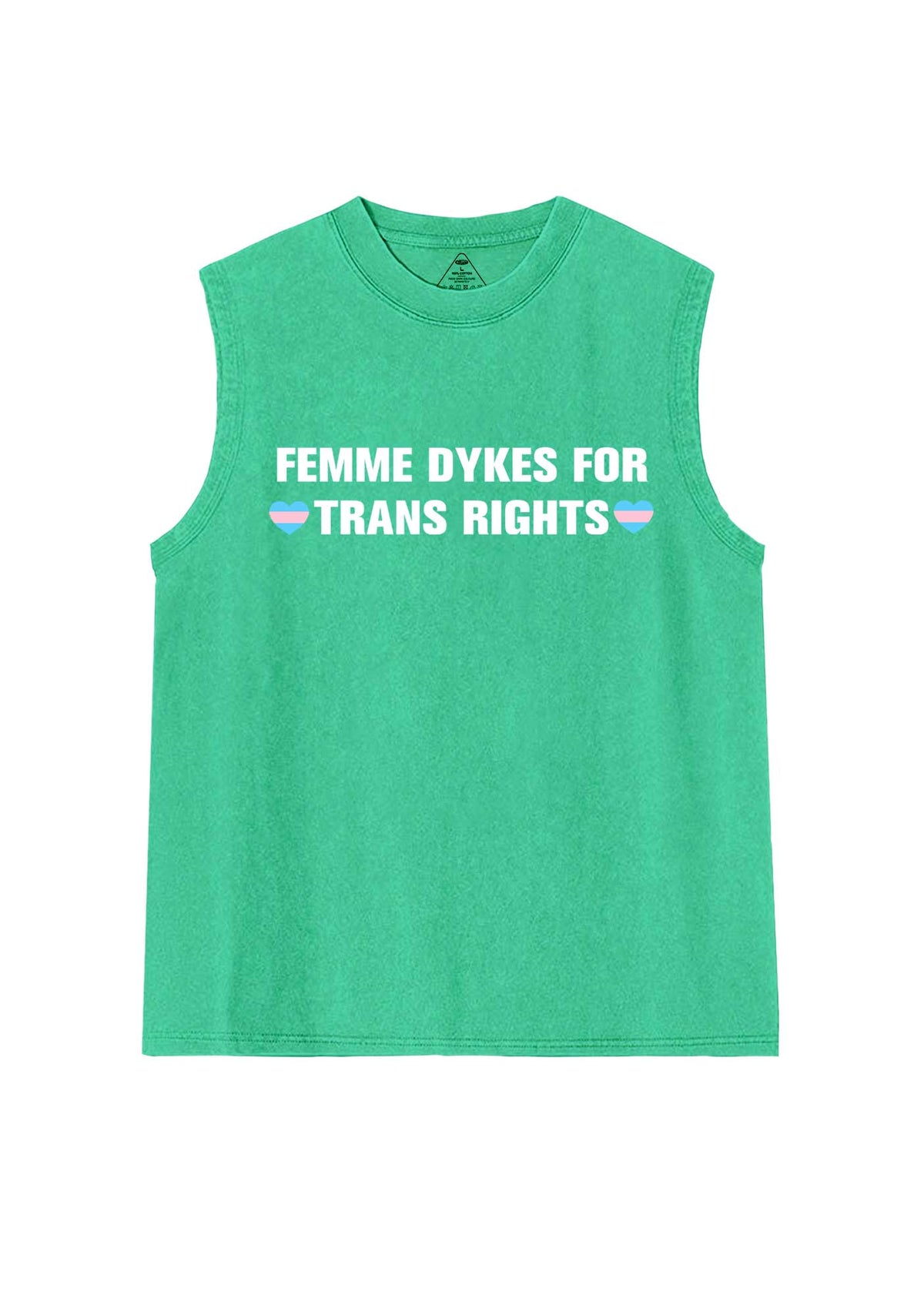 Femme Dykes For Trans Rights Pride Y2K Washed Muscle Tank Cherrykitten
