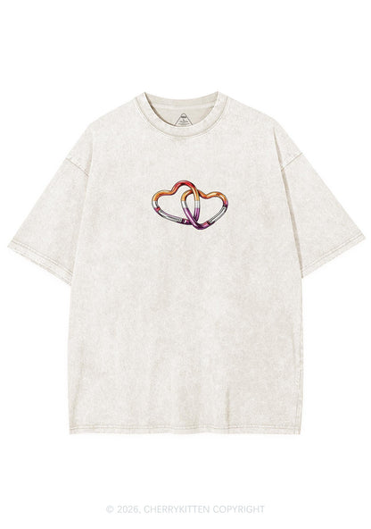 Carabiner Hearts Pride Y2K Shirts Washed Tee Cherrykitten