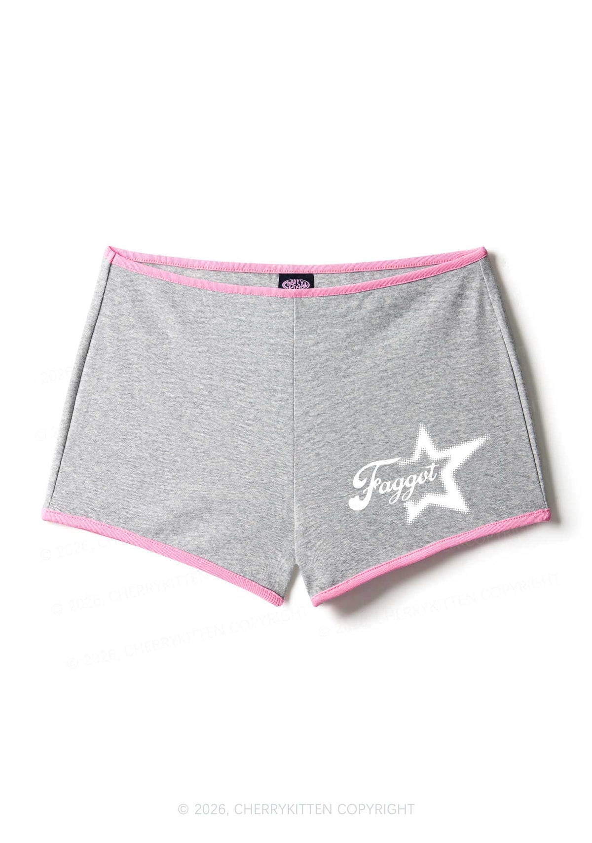 Retro Star Faggot Pride Y2K Booty Shorts Cherrykitten