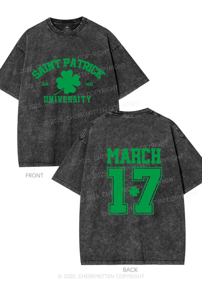 Saint Patrick University Two Sides St Patricks Y2K Shirts Washed Tee Cherrykitten