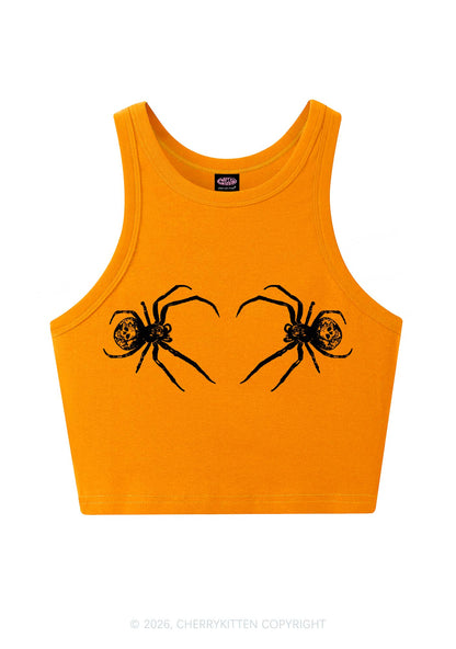 Skull Spider Y2K Crop Tank Top Cherrykitten