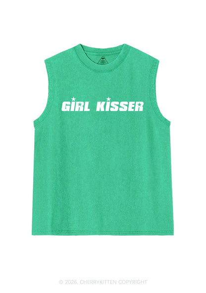 Girl Kisser Star Pride Y2K Washed Muscle Tank Cherrykitten