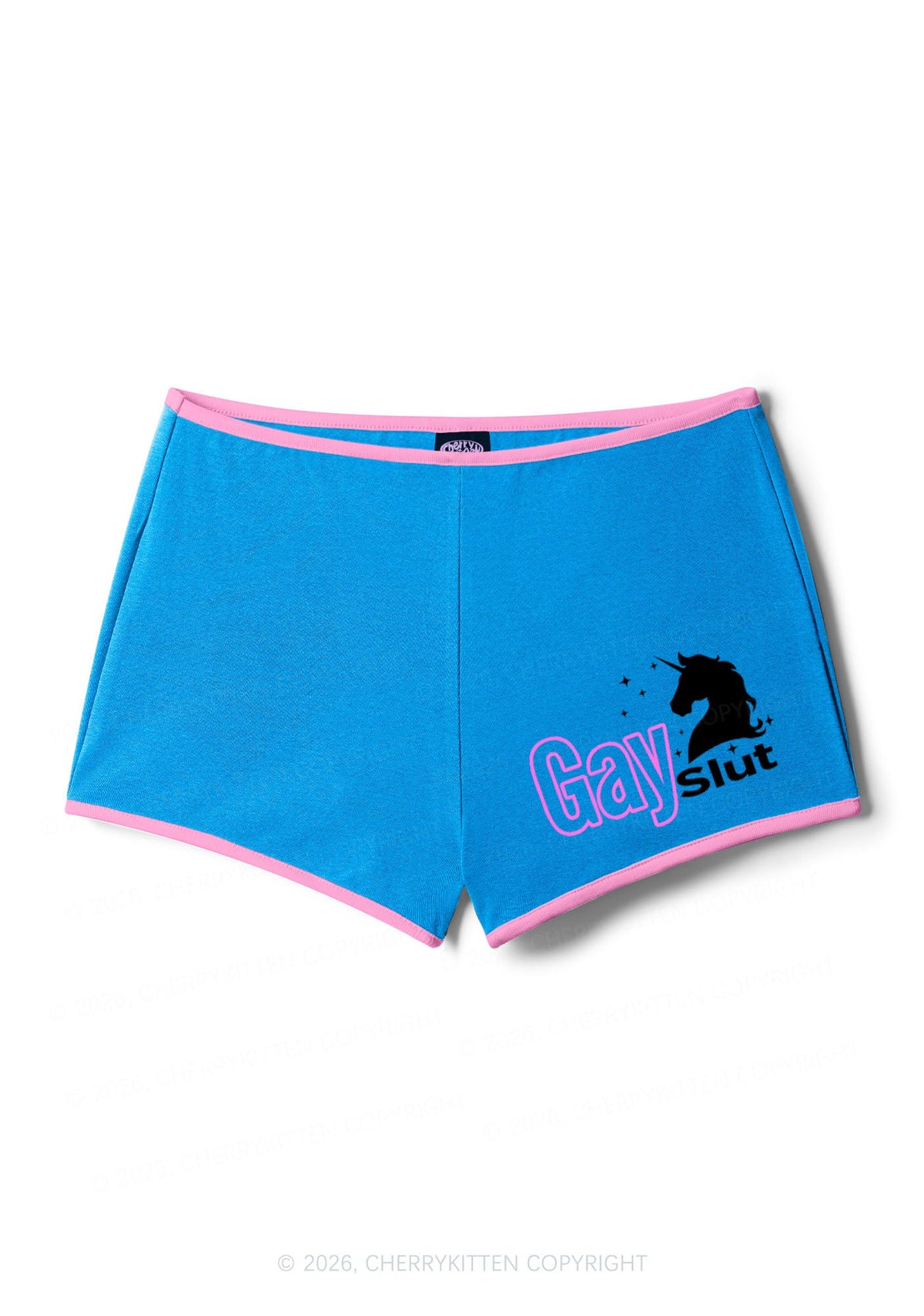 Gay Slxt Unicorn Pride Y2K Booty Shorts Cherrykitten