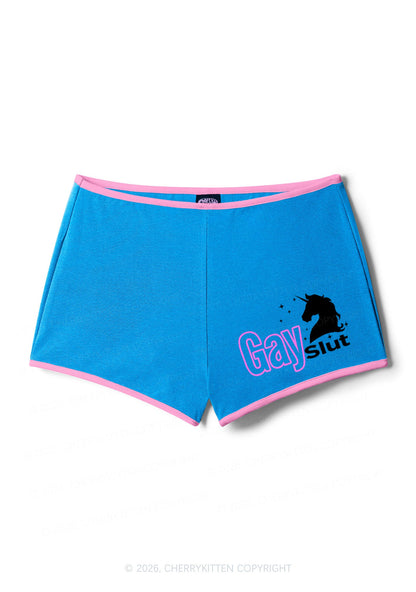 Gay Slxt Unicorn Pride Y2K Booty Shorts Cherrykitten