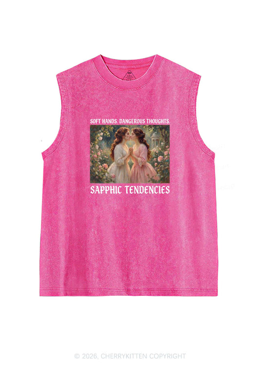 Soft Sapphic Tendencies Pride Y2K Washed Muscle Tank Cherrykitten